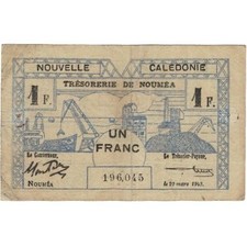 #806863 Geldschein, Neukaledonien, 1 Franc, 1942, 1942-07-15, KM:52, VZ+