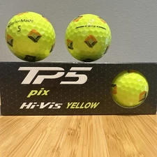 NEW Taylormade TP5 Pix Hi- Vis Yellow One Sleeve Of 3 Golf Balls Neon Visibility