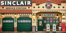 SINCLAIR HC OLD GAS PUMP STATION SCENE RENDERED VERSION WALL ART MURAL BANNER
