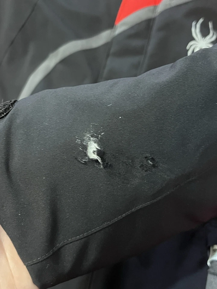 Boys 10 Red Black Insulated Spyder Winter Ski Jacket - Image 3 of 4