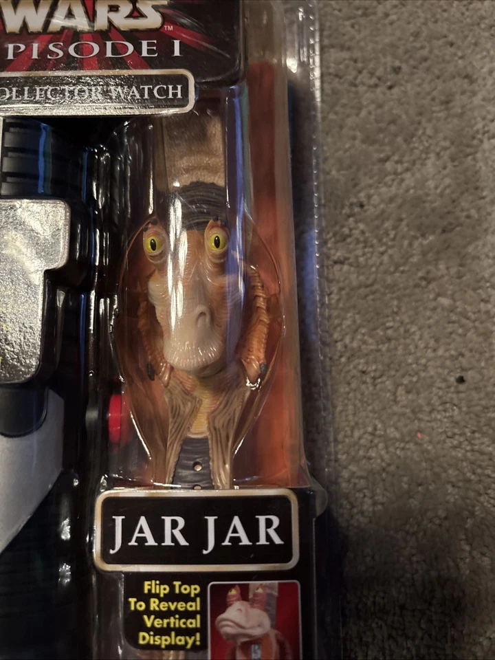 Star Wars Episodio 1 Tarro Tarro Binks Coleccionistas Reloj y Sable de Luz Exhibición SELLADO Foto 2 de 4