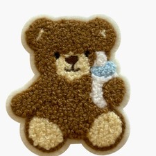 TEDDY BEAR  SOO CUTE  IRON ON PATCH  ONE FREE STICKER 