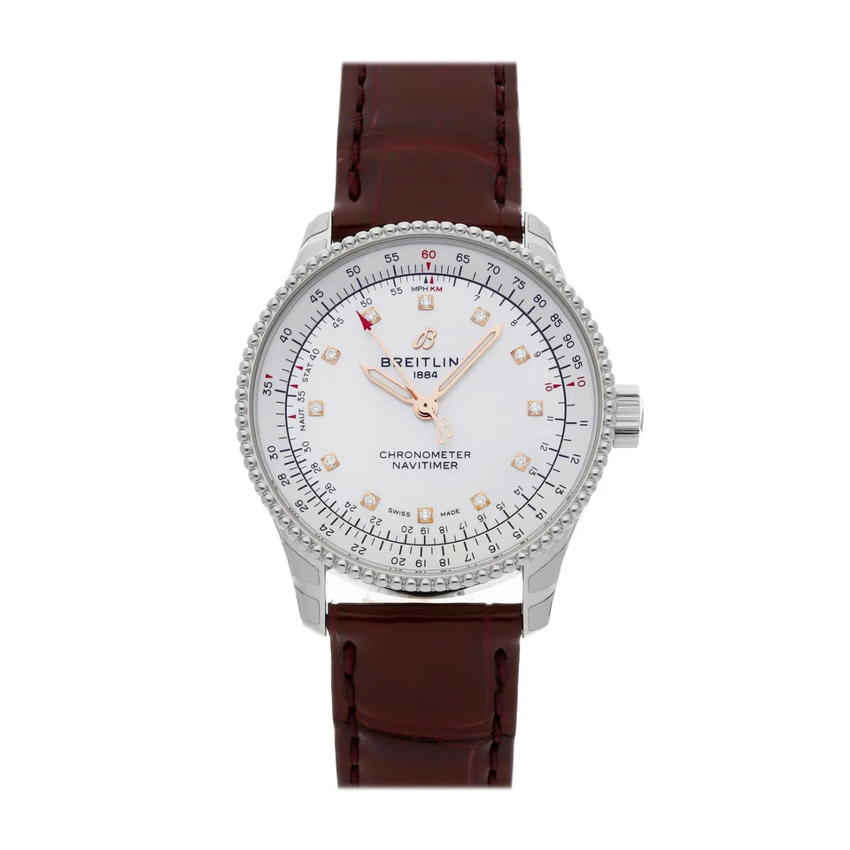 Breitling Navitimer Steel Diamond Ceramic Auto 35mm Strap Watch A17395211A1P1