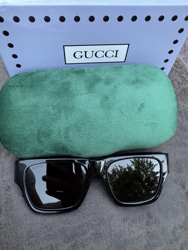 Neue Gucci GG1668S Sonnenbrille schwarz graue Gläser große 54 mm