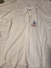 Vintage 1994 Embroidered Animaniacs Cotton Long Sleeve Denim Button Up Shirt S