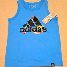 adidas Boys 2-Piece Set Logo Tank Shorts Blue/Black Size 5 AG6565C