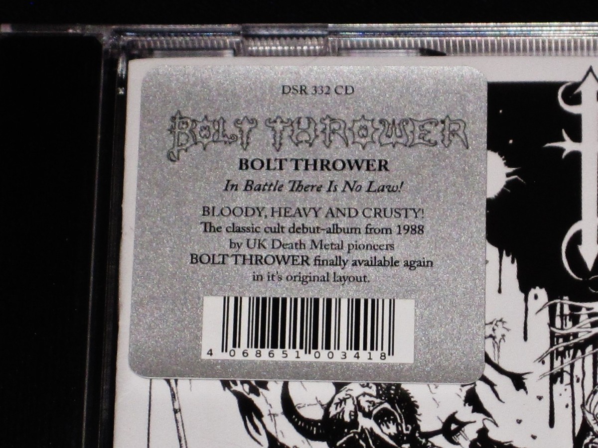 Bolt Thrower: In Battle There Is No Law! CD 2026 Reissue Darkness