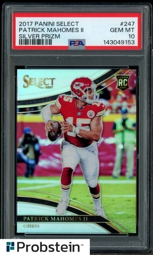 2017 Panini Select Silver Prizm Patrick Mahomes II RC Rookie Field Level PSA 10