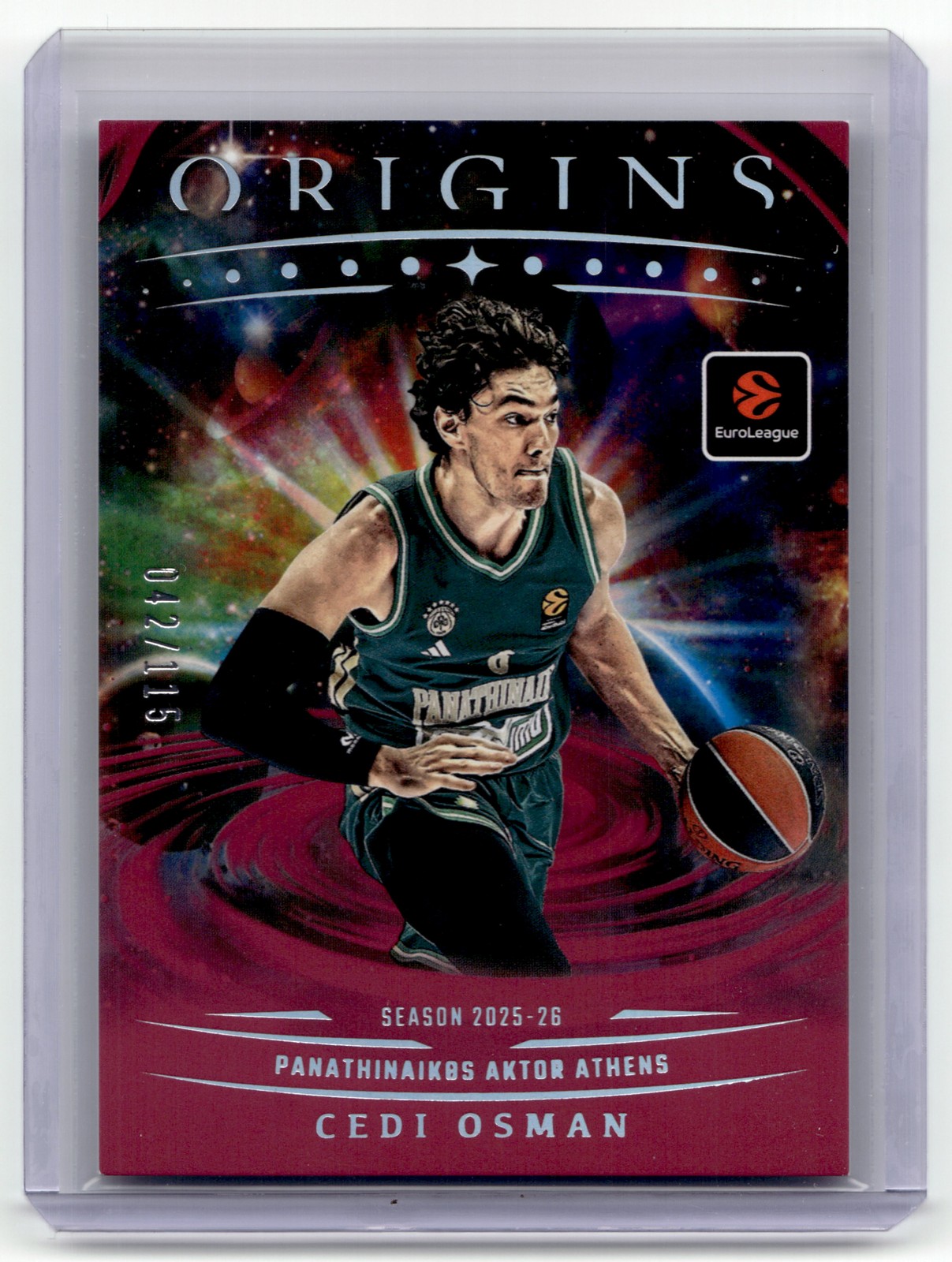 2025-26 Panini Origins EuroLeague Basketball #45 Cedi Osman Maroon #/115