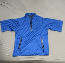 Walter Hagen Hydroproof Blue Windshirt Golf Jacket M Short Sleeve 1/4 Zip