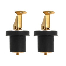 2 PCS 3/4 Inch Brass Snap Handle Marine Deck Boat Drain Plug Yacht Scupper