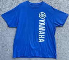 Vintage Yamaha Blue T Shirt Outboard Motor Shop Employee Shirt Medium Read