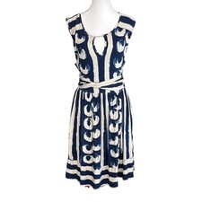 Maeve Anthropologie Sennebec Dress Blue Size Medium Jersey Knit Sleeveless