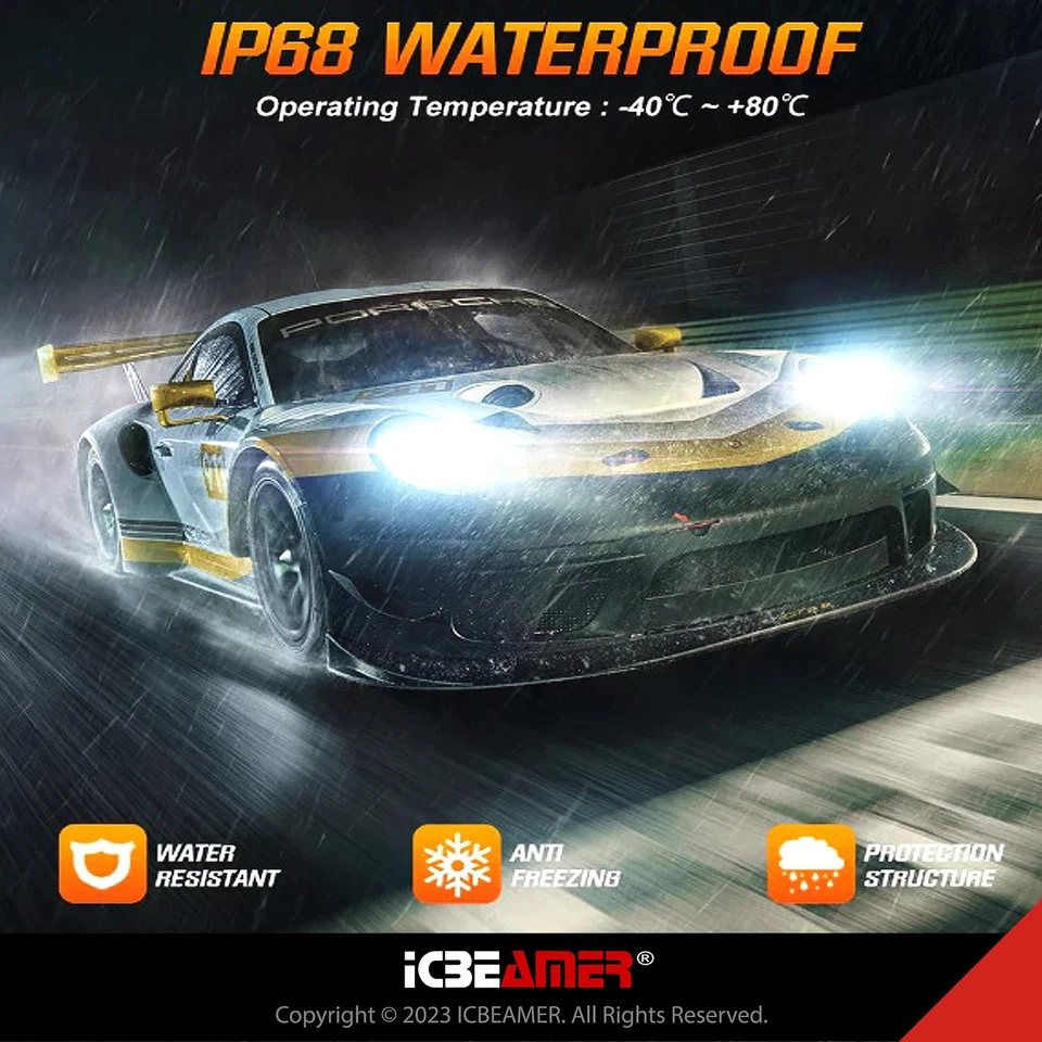 9005 HB3 LED COB Built In Harness Super White 6000K High Beam Light Bulbs J20 - Image 3 of 4