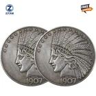 2PCS 1907 Antique Liberty Indian Head $10 Dollar Coin, Uncirculated Morgan Silve