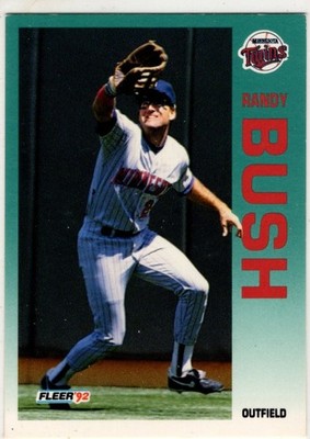 1992 Fleer Baseball Randy Bush No. 198 Minnesota Twins