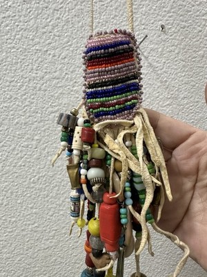 Native American Beaded Medicine / Prayer Bag Elk Hide Multiple Beads