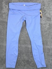 Women's Light Blue Avia Ribbed Fashion Leggings Fitted Athletic Wear Size Large