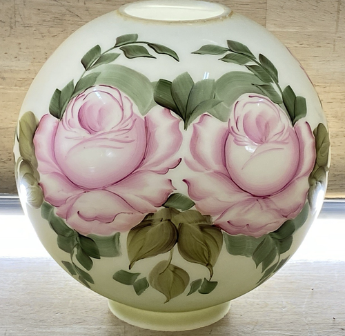 LAMP LIGHT SHADE Glass Globe Oil Gone with the wind hand-painted 10" - NO DAMAGE - Picture 3 of 14