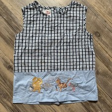 Vintage Disney Winnie the Pooh Girls Gingham Jumper Embroidered 7/8 READ