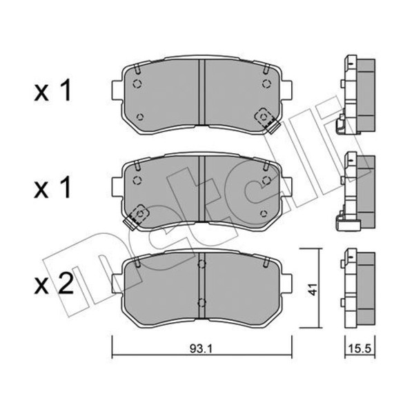 Metelli BremsbeläGe Hinten FüR Hyundai I30 Kombi Accent III Stufenheck KIA-image