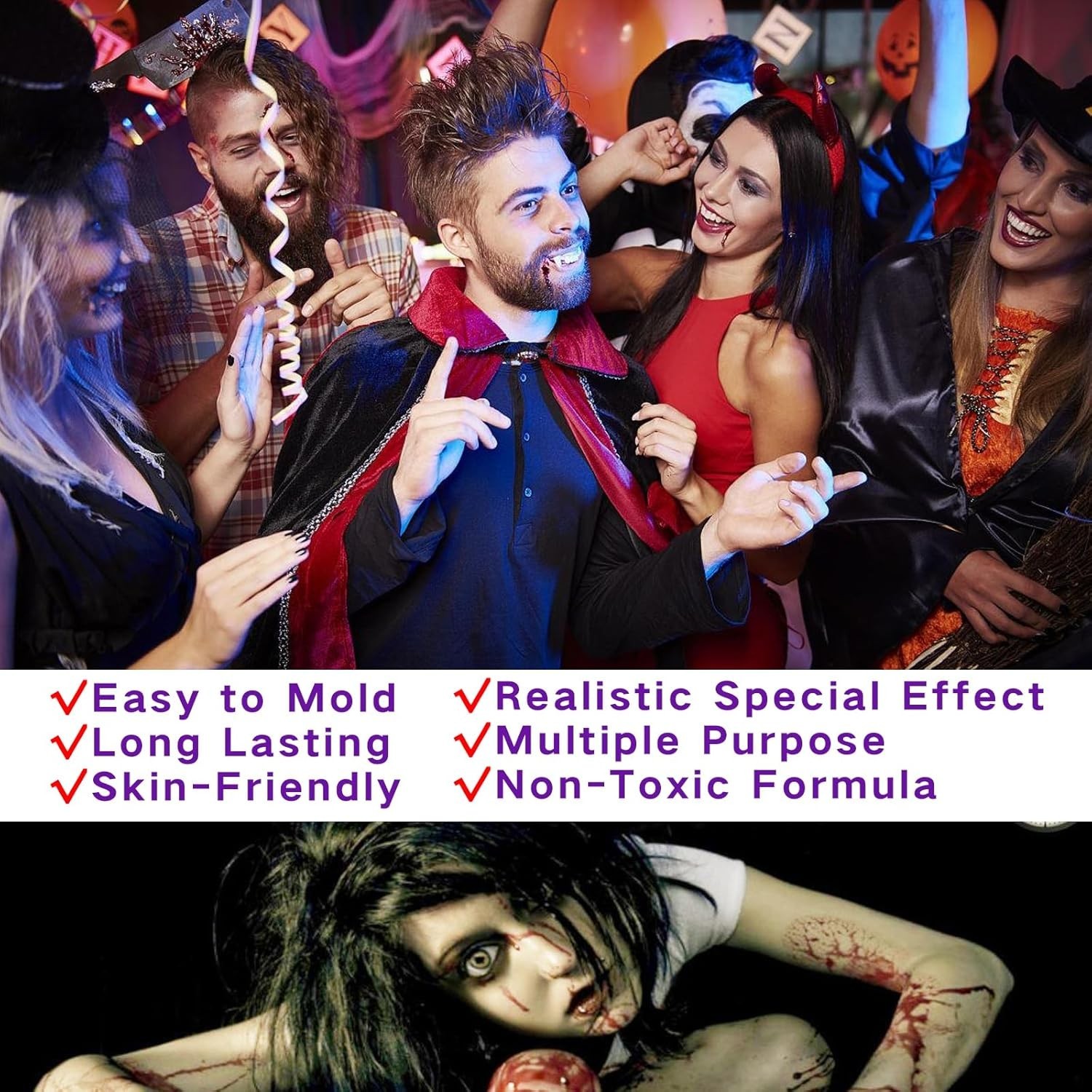 Scar Wax Kit with Spatula - Realistic SFX Makeup for Halloween & Cosplay