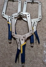 Lot of 3 6" Inch C Clamp Locking Pliers Vise Grip 6 Inch Blue Heavy