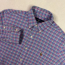 Polo Ralph Lauren Multicolor Plaid Flesh Pony Button Down Shirt Preppy Mens M
