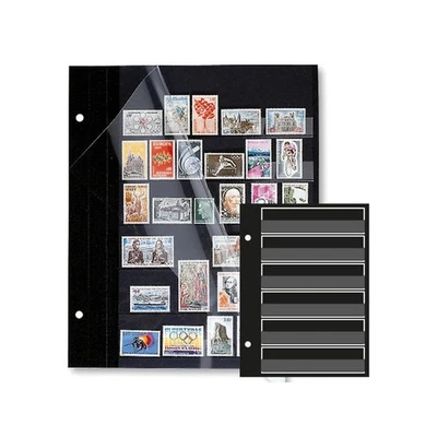 YVERT ET TELLIER Recharges Futura Yvert à 6 bandes noires pour timbres-poste. (C80)