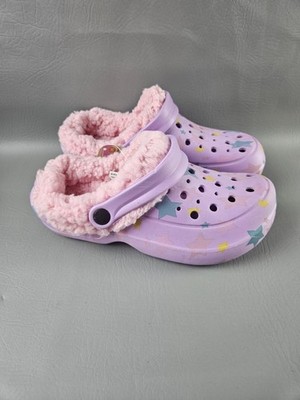 Lily And Dan Girl Clogs With Warm-Lined Purple And Pink Size 2/3