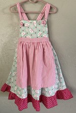 Merce Girls Apron Dress Size 6 Love Letters  Hearts AllOver Print Valentines