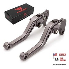 Motorcycle Adjustable Brake Clutch Levers Gray Lever with Black Adjuster