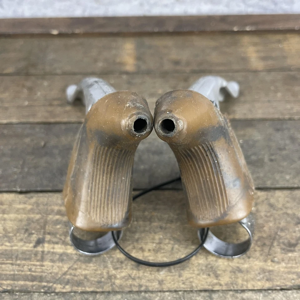 Vintage Campagnolo Record Road Brake Levers Pair Non-Aero Brown Gum Set - Image 3 of 4