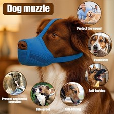 Breathable Dog Mesh Muzzle Prevent Barking Anti Biting Mouth Cover Adjustable
