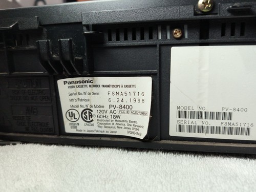 Panasonic PV-8400 4 Head Omnivision VCR, TESTED - Works Great! - Picture 12 of 12