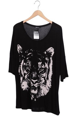 Ulla Popken T-Shirt Damen Shirt Kurzärmliges Oberteil Gr. 4XL Schwarz #eawzmgr