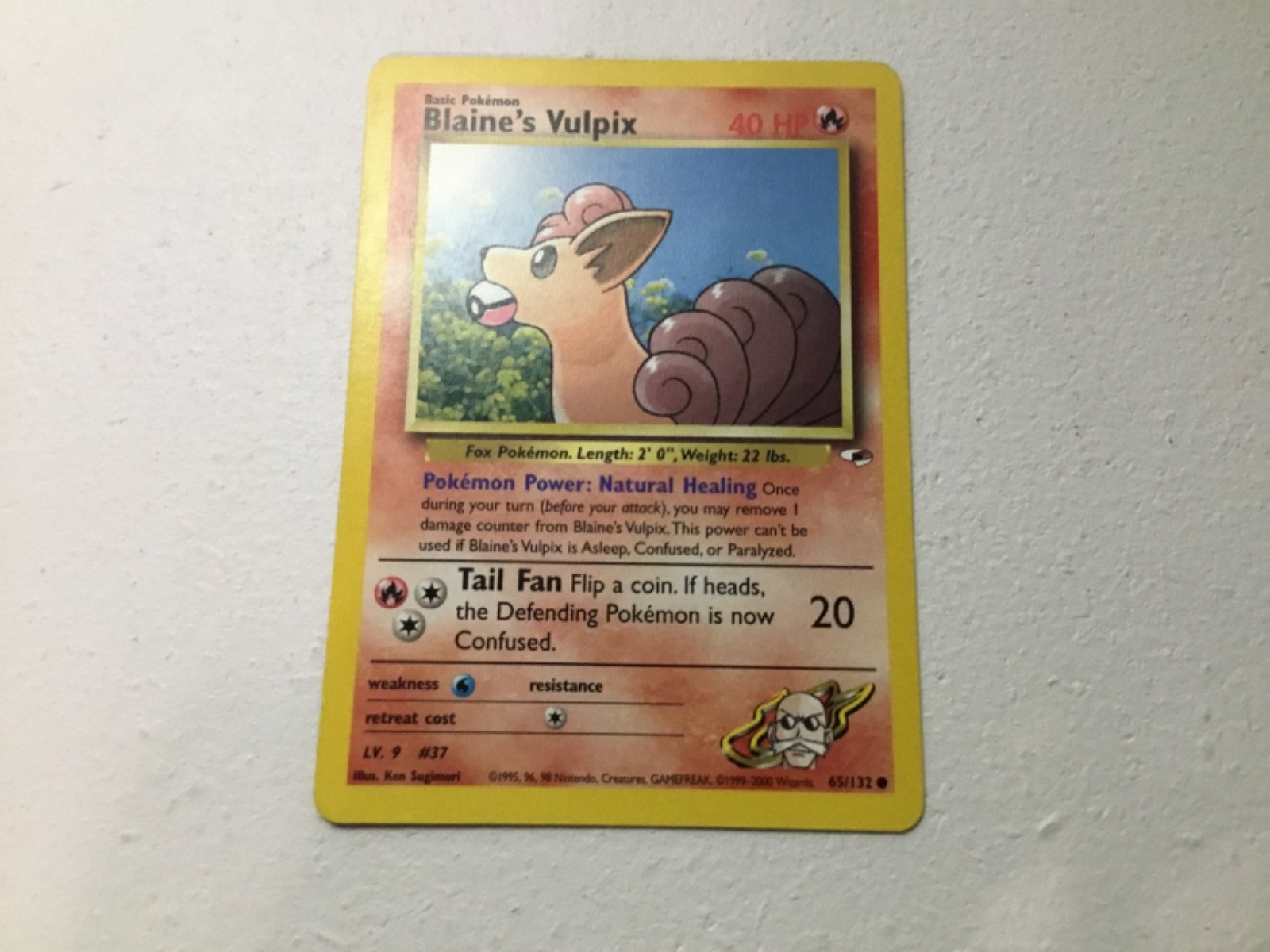 Blaine's Vulpix 65/132 Unlimited Common Gym Heroes Pokemon Card LP