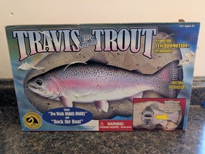 Travis The Singing Trout Do Wah Diddy Diddy & Rock The Boat Gemmy Works IN BOX