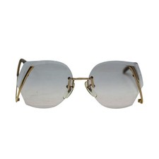 Versailles Gold Rimless Rose Tint Sunglasses Retro Look