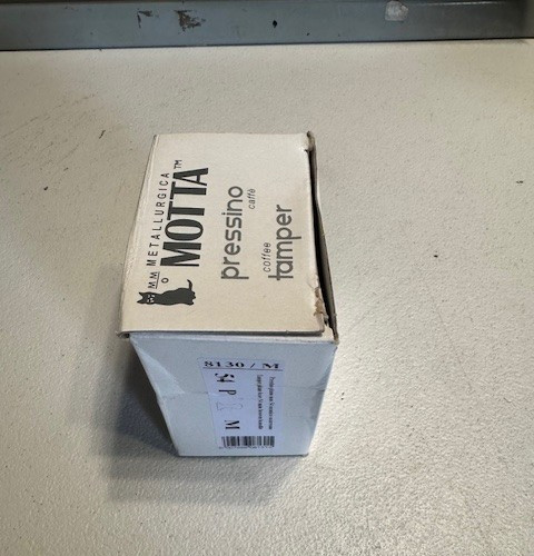 Motta Metallurgica 54 mm Coffee/Espresso Brown Tamper. Stainless Steel Flat Base