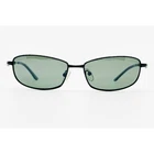 Caribbean Sun Sunglasses Mens Black Rectangle Metal Frame Green Lens 60-15-135