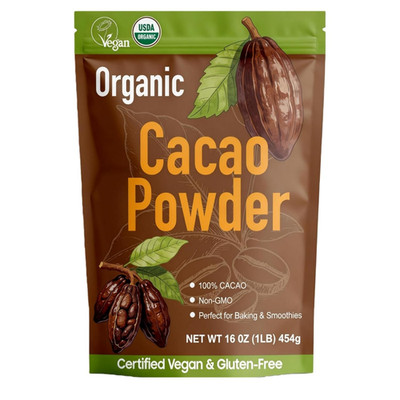 452G(1 Lbs),Organic Cacao Powder - Unsweetened Cacao Powder with Rich Dark Choco