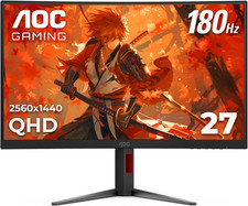 CQ27G4H 27" Curved Gaming Monitor, QHD 2K 2560X1440, 1500R VA, 180Hz 0.5Ms, AMD