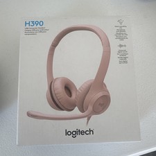 Logitech H390 Wired USB On-Ear Stereo Headphones with Mic Rose Pink PC Laptop
