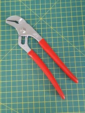 Snap On USA Adjustable 9" Slip Joint Tongue Groove Chrome Red Handle Pliers 90AP