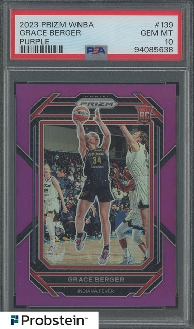2023 Panini Prizm WNBA Purple #139 Grace Berger RC Rookie 132/149 PSA 10