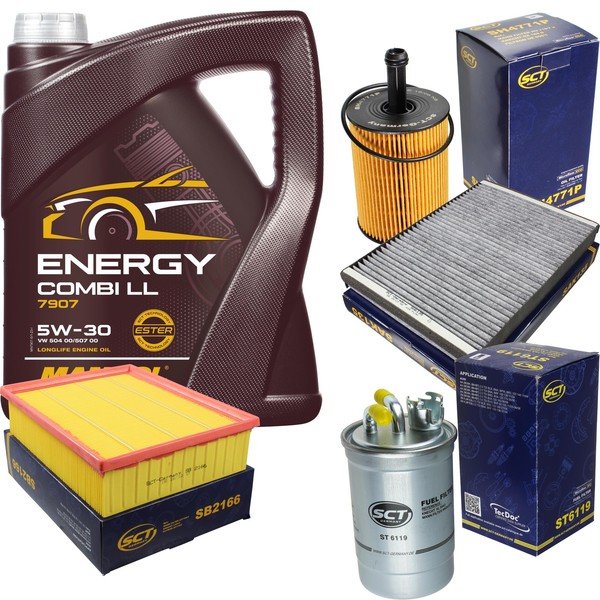SCT Inspektionspaket 5L Mannol Energy Combi LL 5W-30 FüR Audi A4 Avant 2.0 TDI-image