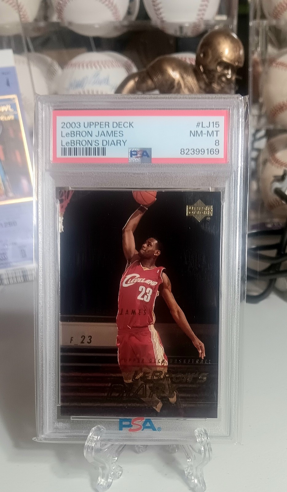 2003 Upper Deck Lebron James Lebron’s Diary #LJ15 PSA 8 Rookie Card RC Cavs