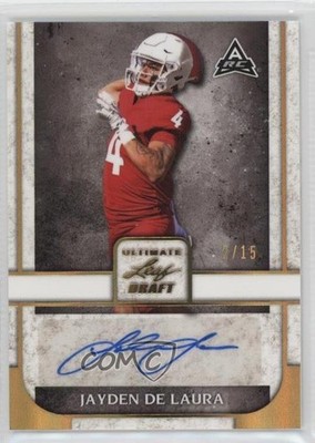 2022 Leaf Ultimate Draft Gold Spectrum 2/10 Jayden De Laura #BA-JDL Auto 0u66