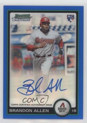 2010 Bowman Chrome Blue Refractor Rookie 42/250 Brandon Allen #213 Auto 0o48